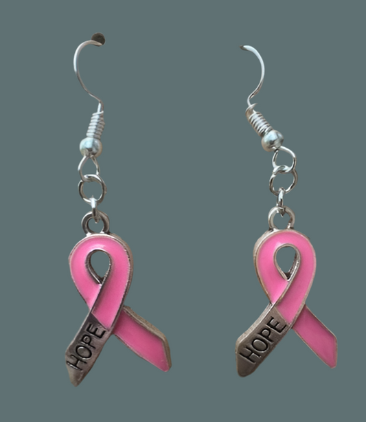 Pink Breast Cancer Awareness Earrings