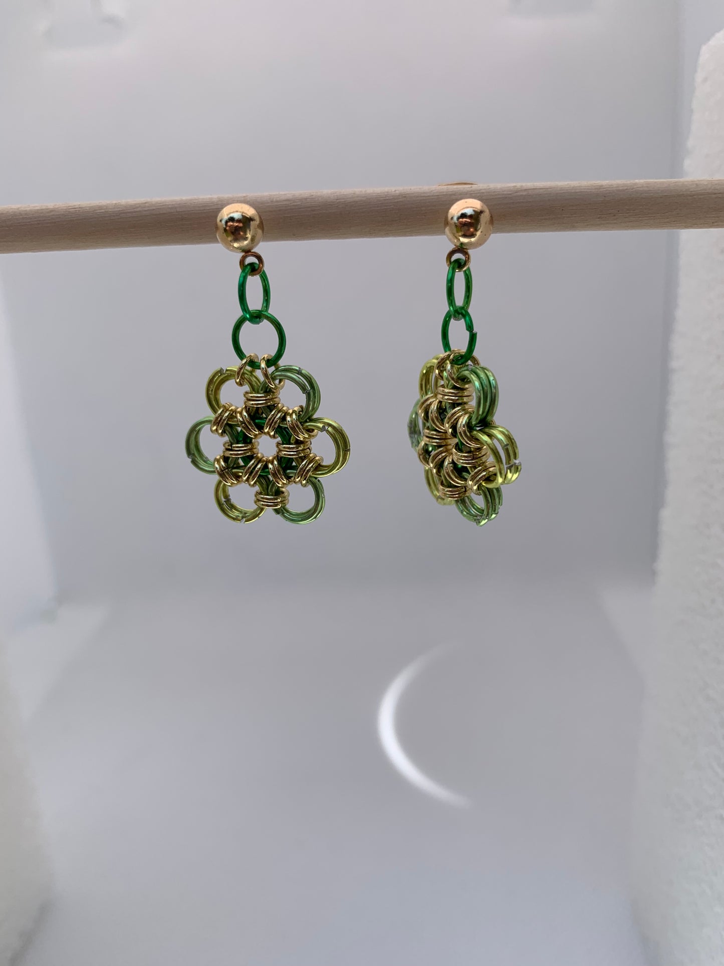 Forest 2 Chainmail Daisy Earrings