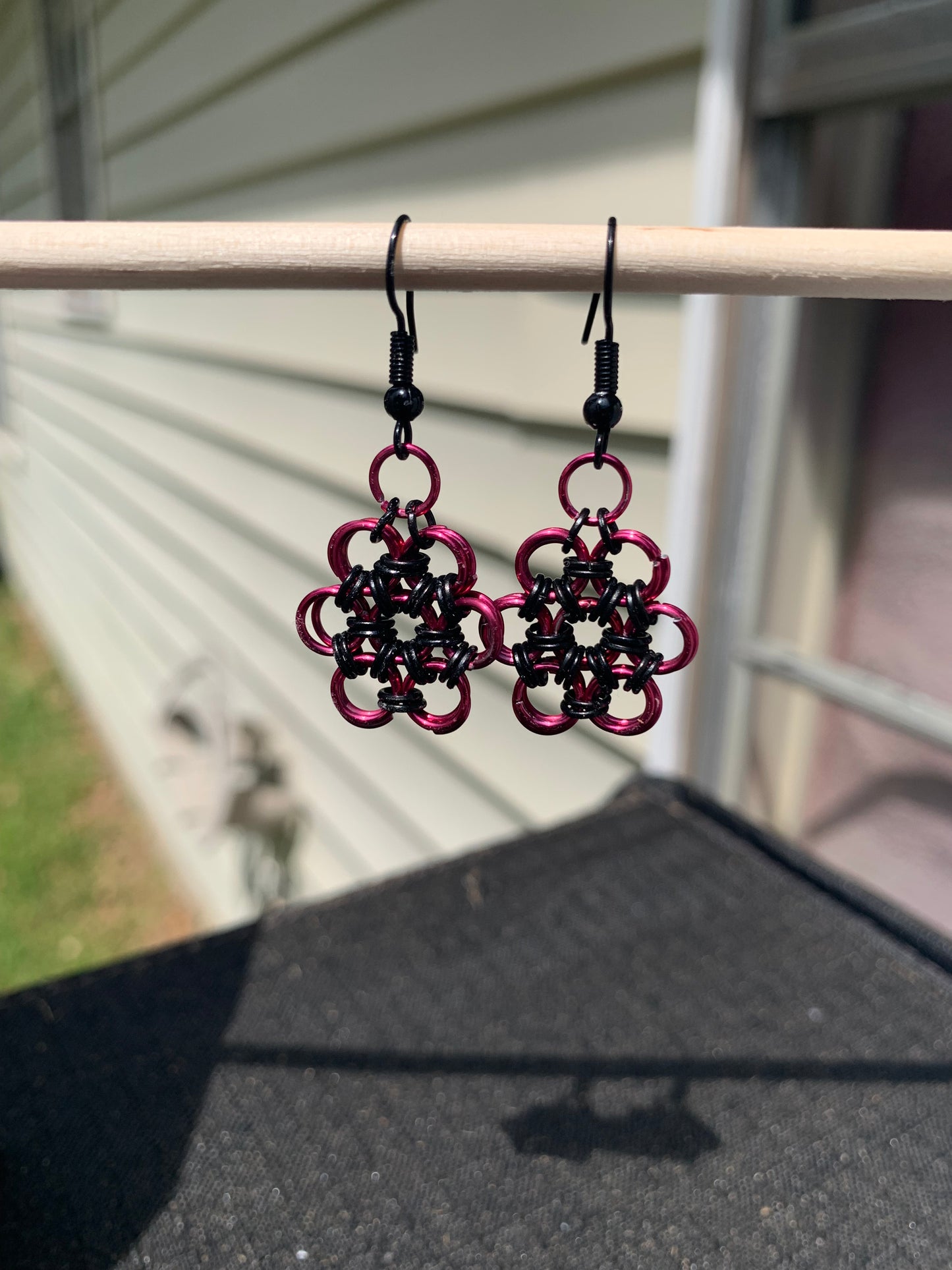 Pink & Black Chainmail Daisy